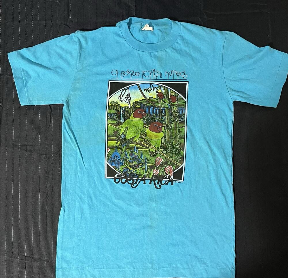 Vintage 1987 Single Stitch Ocean Pacific T-shirt Spanish Version Costa Rica Med